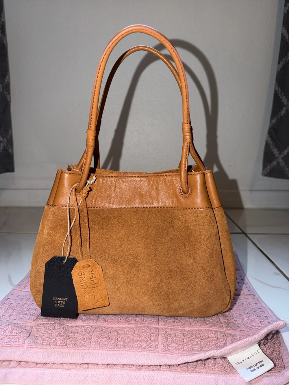 Genuine Suede Shoulder Bag – New with Tags